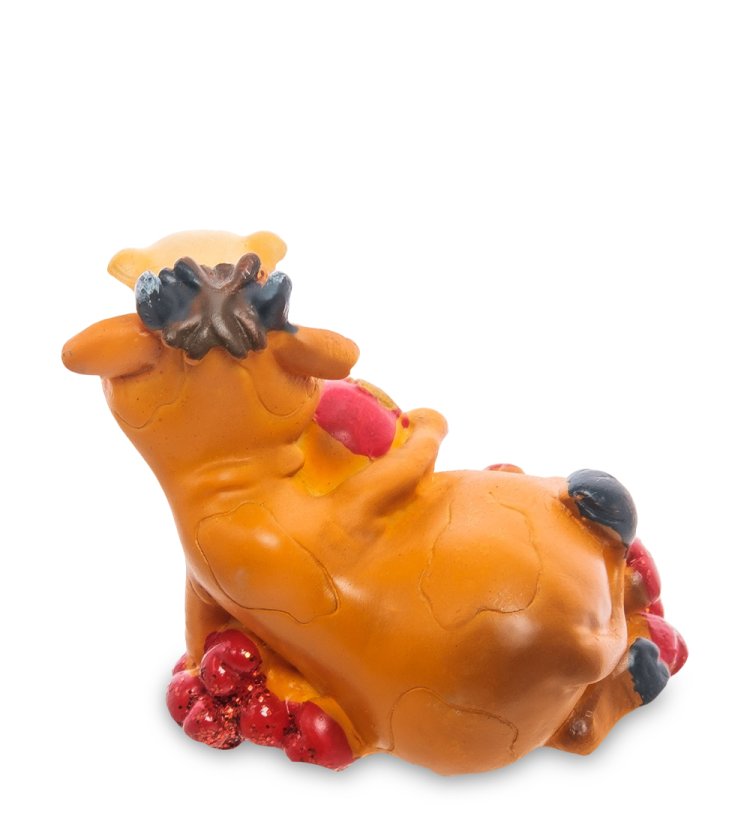 Статуэтка Бык Романтик с розами - Скучаю символ 2021 года AF-1015/2, фотография со спины