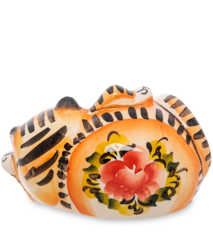 Фигурка Большой Кот Таити Цветная гжель ГЛ-200, фотография со спины