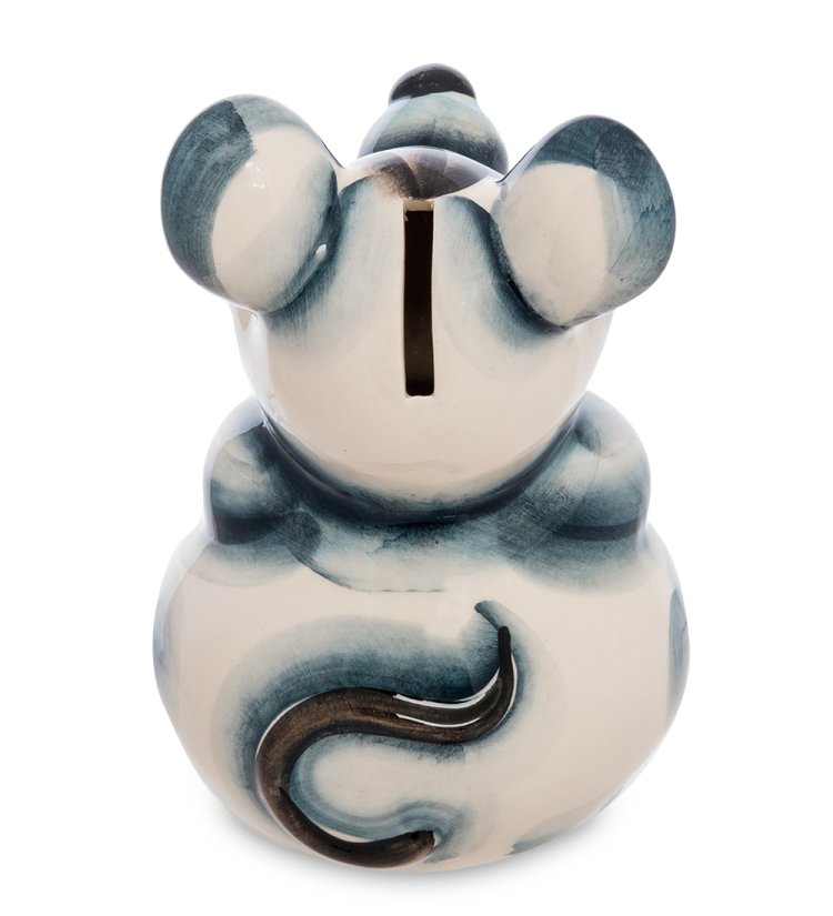 Копилка Большая Мышь Цветная гжель ГЛ-624, фотография со спины