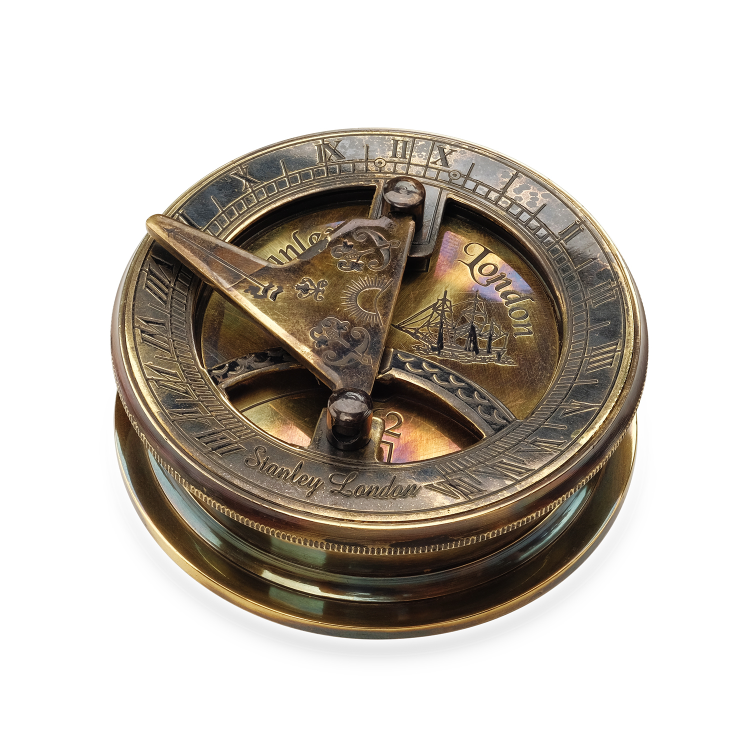 Компас с солнечными часами Stanley London, увеличенный вид компаса