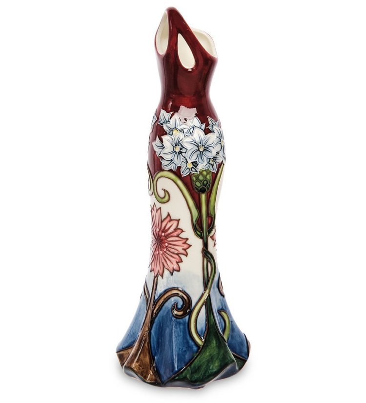 Ваза для цветов в форме Платья с белыми цветами Pavone JP-157/ 4, оборотная сторона