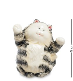Статуэтка из фарфора Радостный Серый кот