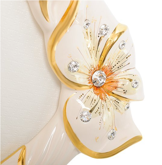 Фоторамка из керамики с кристаллами сваровски Золотой Лепесток Ahura, увеличенный вид снизу