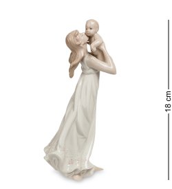 Статуэтка из фарфора Мать с целует младенца на руках