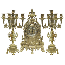 Каминные часы с двумя канделябрами на 5 свечей Барокко