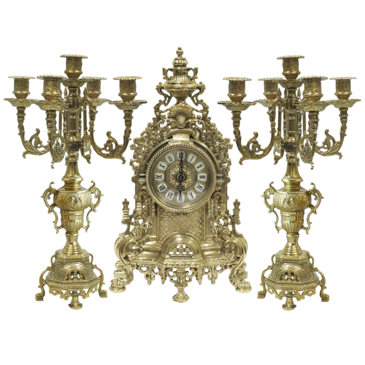 Каминные часы с двумя канделябрами на 5 свечей Барокко Alberti Livio AL-82-103-C
