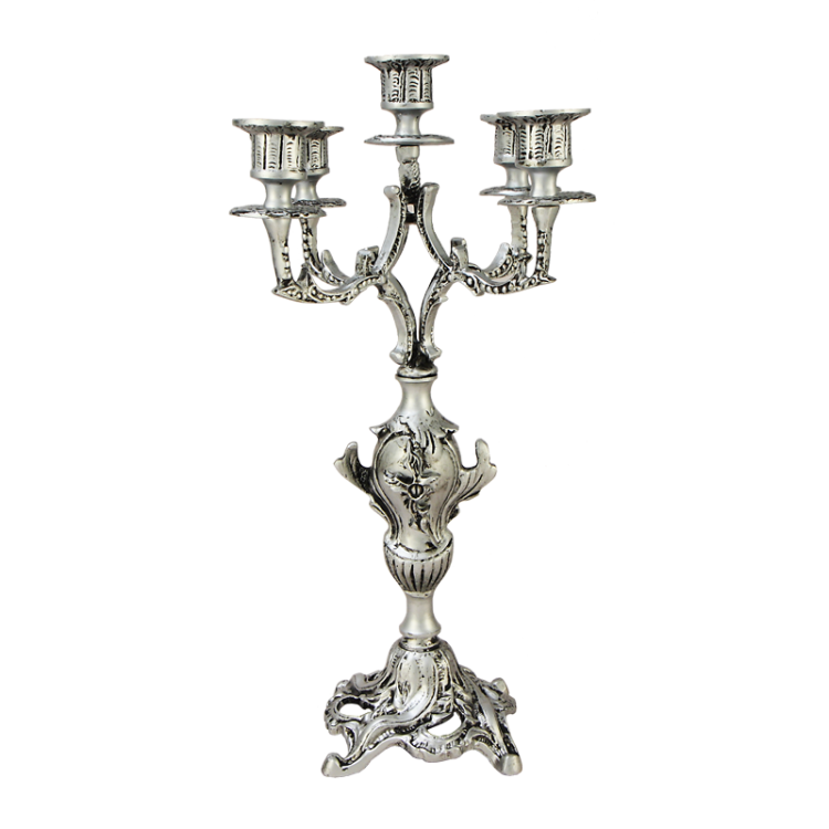 Каминные часы с Канделябрами Ласу Колуна, серебряные Bello De Bronze BP-2709553-S, фотография канделябра