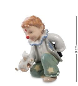 Статуэтка из фарфора Маленький клоун с собачкой