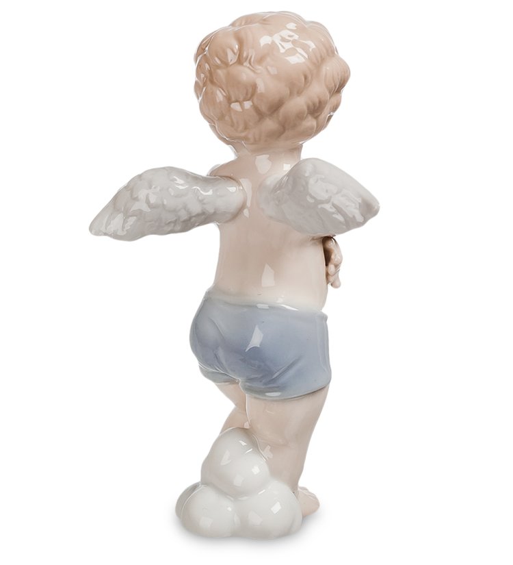 Статуэтка из фарфора Ангелочек на маленьком облачке Pavone JP-33/ 6, фотография со спины