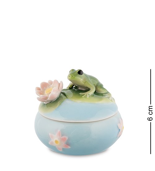 Шкатулка из фарфора Лягушка на кувшинке Pavone FM-87/ 3