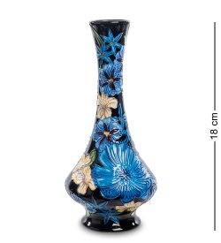 Фарфоровая ваза черного цвета с узким горлом