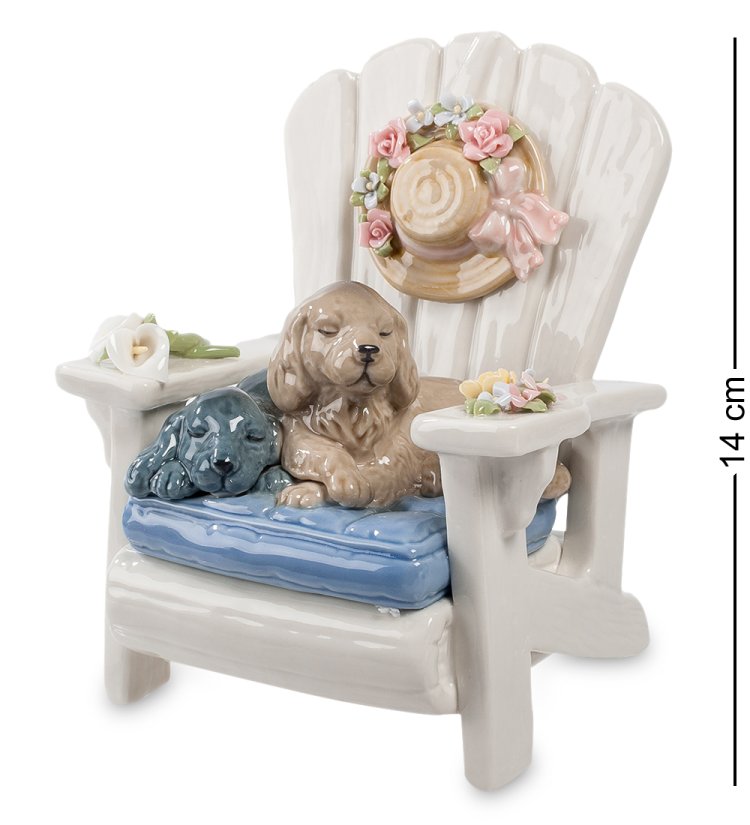 Фигурка из керамики Щенки на стуле Одни дома Pavone CMS-15/86