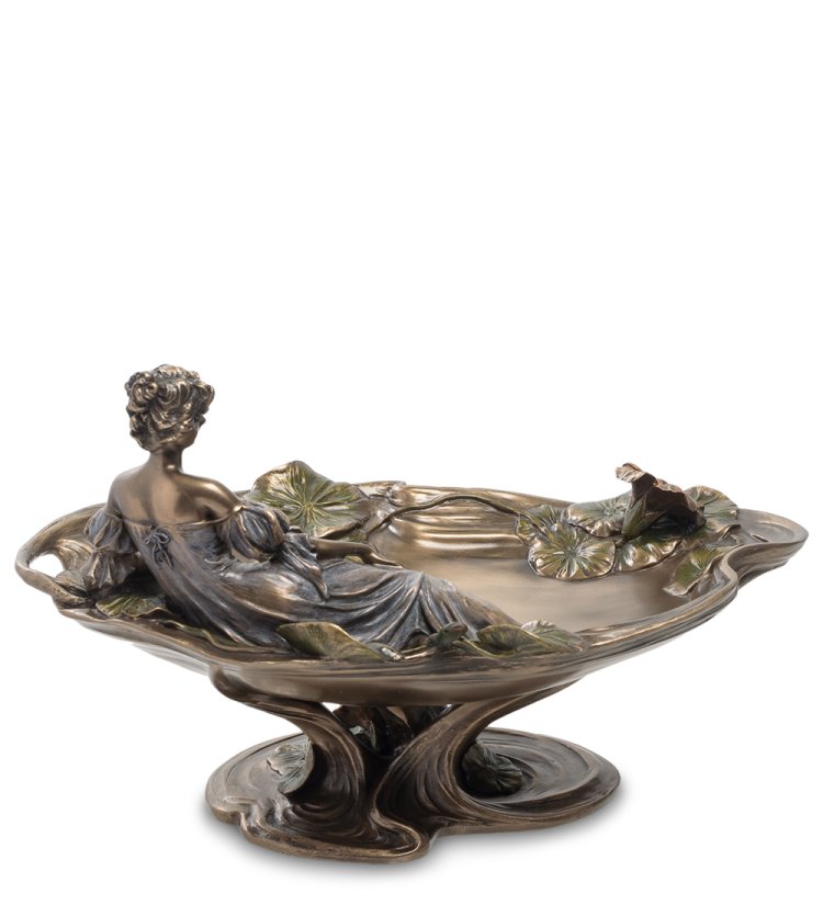 Ваза Леди и цветы настурции Veronese WS-586, вид профиль