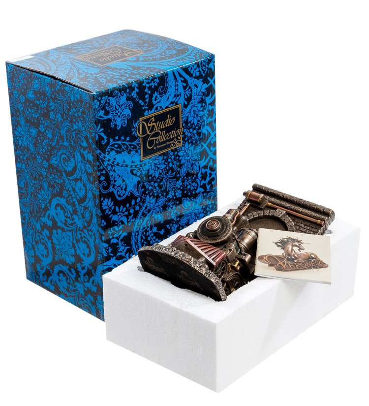 Держатель книг в стиле Стимпанк Локомотив Veronese WS-912, упаковочный вид