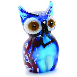 Статуэтка из Муранского стекла Синяя Совушка