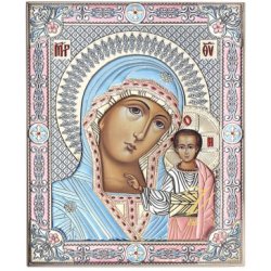 Казанская Икона Богоматерь с узорами, Размер 21x26 см