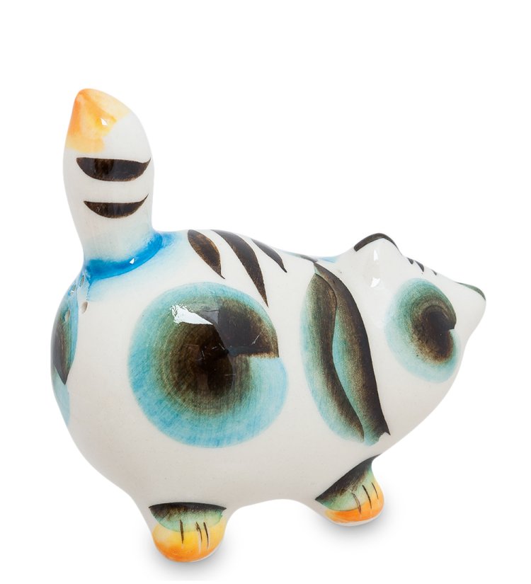 Фигурка Котик Пузан Цветная гжель ГЛ-190, фотография со спины