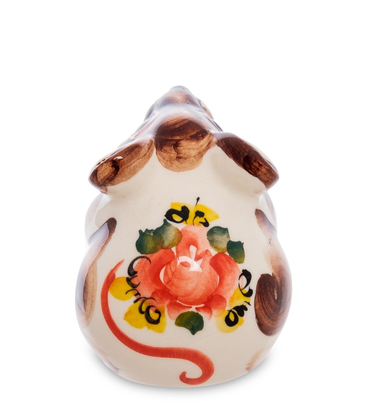 Фигурка Мышь Цветная гжель ГЛ-626, фотография со спины