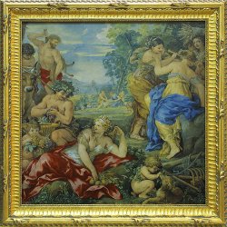 Панно На отдыхе в золотой рамке