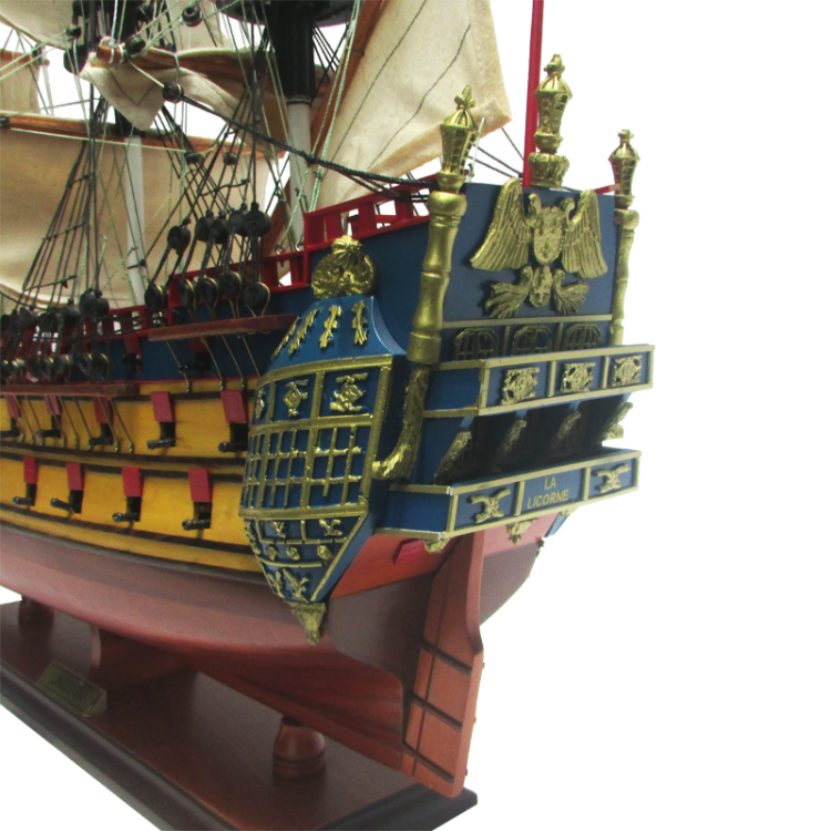 Модель парусного корабля Unicorn Wood, Англия, 78 см, фотография кормы