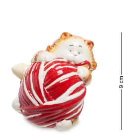 Статуэтка из фарфора Рыжий кот с клубком ниток