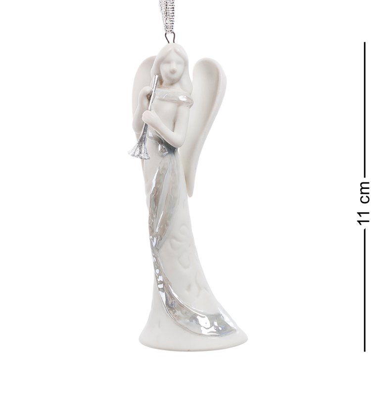 Подвесная статуэтка из бисквитного фарфора Ангел с трубой  Pavone CMS-17/ 16