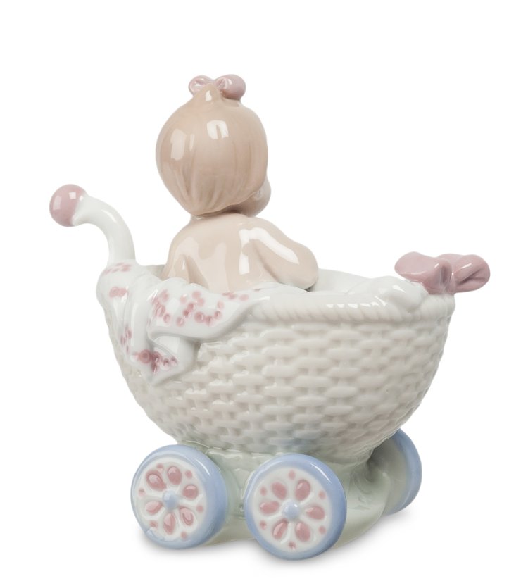 Статуэтка из фарфора Девочка в коляске Pavone JP-15/ 14, фотография сбоку