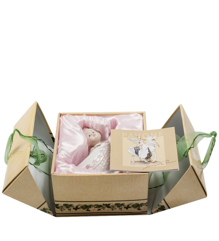 Статуэтка из фарфора Девочка в коляске Pavone JP-15/ 14, фотография в упаковке