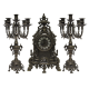 Каминные часы с канделябрами на 5 свечи Барокко, под бронзу Alberti Livio AL-82-103-C-ANT