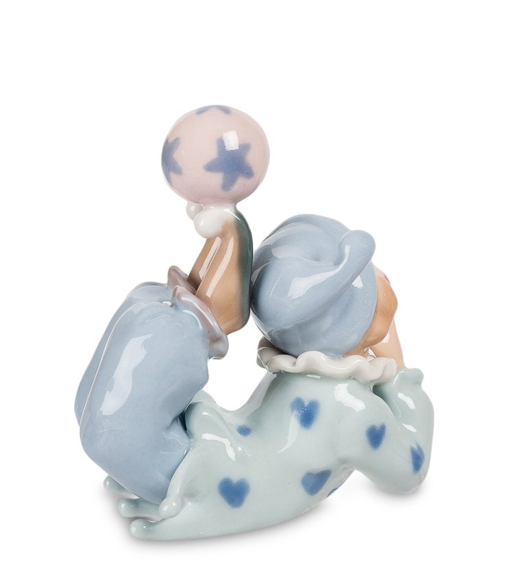 Статуэтка из фарфора Маленький клоун с собачкой Pavone CMS-23/17, фотография сбоку