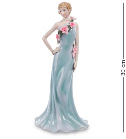 Статуэтка из керамики Дама в вечернем голубом платье