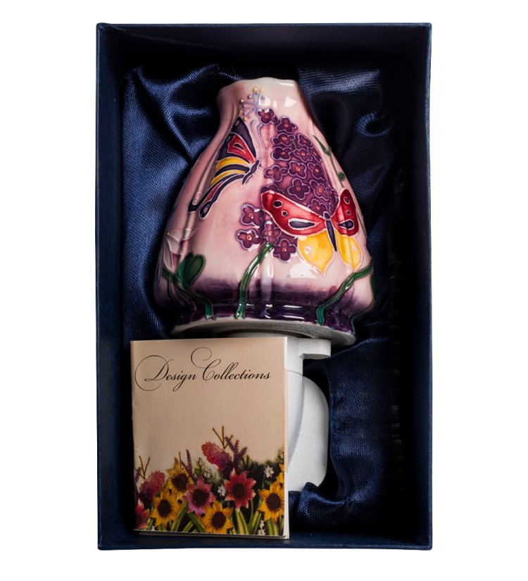 Ночной светильник из фарфора с бабочками Pavone JP-115/ 2, фотография в упаковке