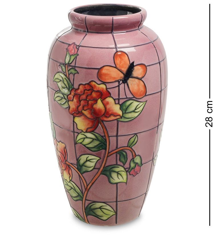 Ваза для цветов из фарфора Роза с Бабочкой Pavone JP-183/ 9