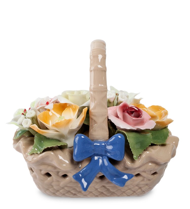 Статуэтка из керамики Корзинка с цветами Pavone CMS-33/19, фотография сбоку