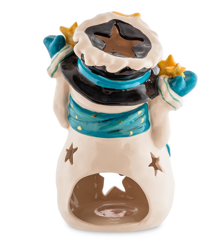 Подсвечник из фарфора Снеговик Pavone BS-512, оборотная сторона