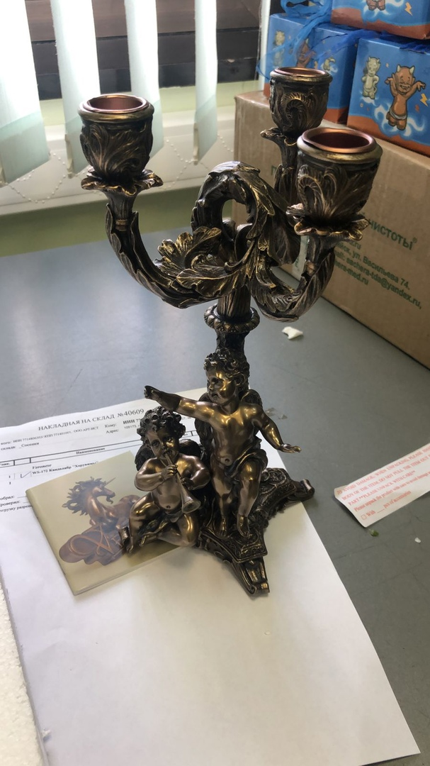 Канделябр Херувимы Veronese WS-172, фото со склада