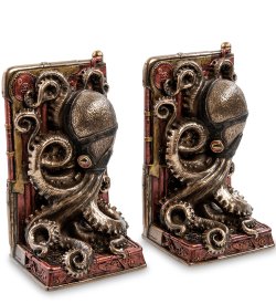 Набор из 2-х держателей для книг в стиле Стимпанк Осьминог