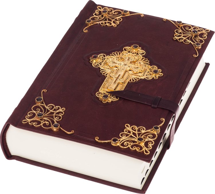 Библия с филигранью покрытая золотом