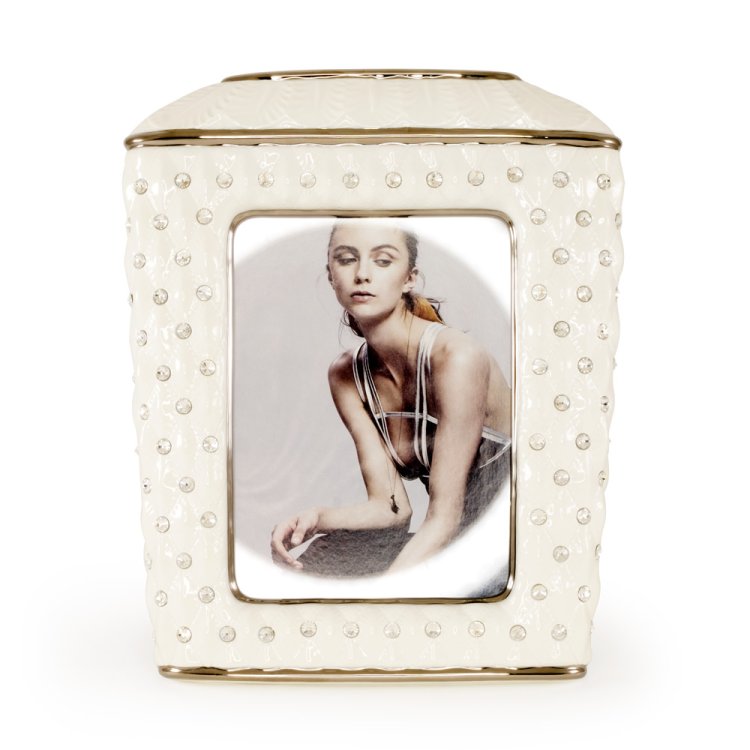 Белая фоторамка с кристаллами Swarovski, коллекция Sidney Migliore De Luxe 26485