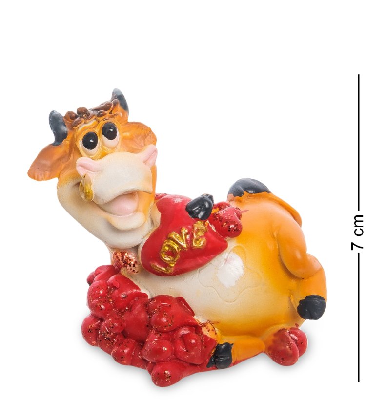 Статуэтка Бык в розах символ 2021 года AF-1015/4