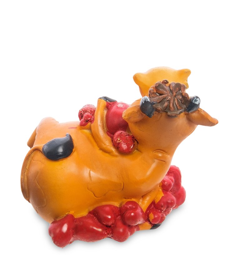 Статуэтка Бык в розах символ 2021 года AF-1015/4, фотография со спины