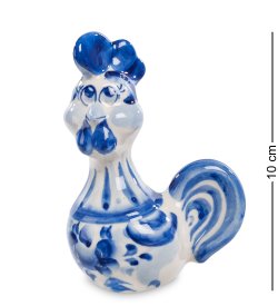 Фигурка Петушок-Петруша Голубая гжель