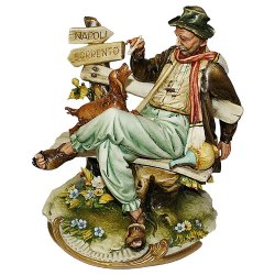 Статуэтка из фарфора Бродяга с собачкой