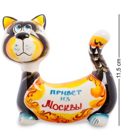 Статуэтка Кот Пряник Цветная гжель