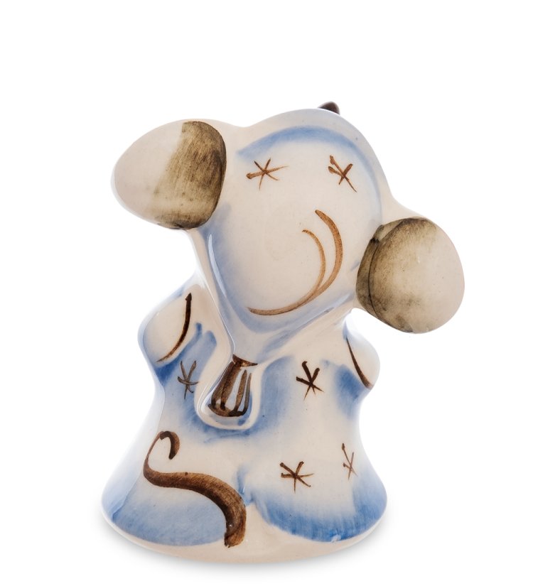 Фигурка ушастая Мышка Цветная гжель ГЛ-632, фотография со спины