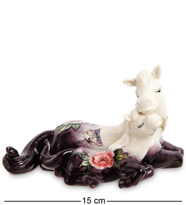 Статуэтка из фарфора Лошадка с жеребенком Pavone JP-61/49, вид профиль