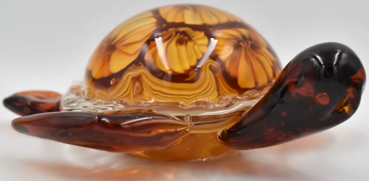 Статуэтка из Муранского стекла Черепаха с морскими цветами Mirho 17524, увеличенный вид деталей