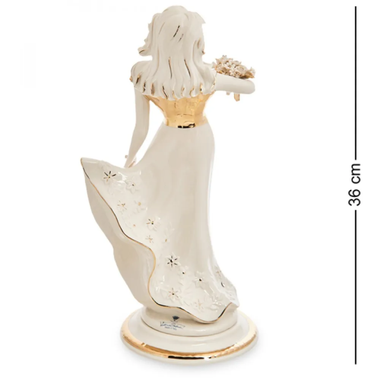 Статуэтка из керамики Девушка с полевыми цветами Sabadin Vittorio SV-143, оборотная сторона