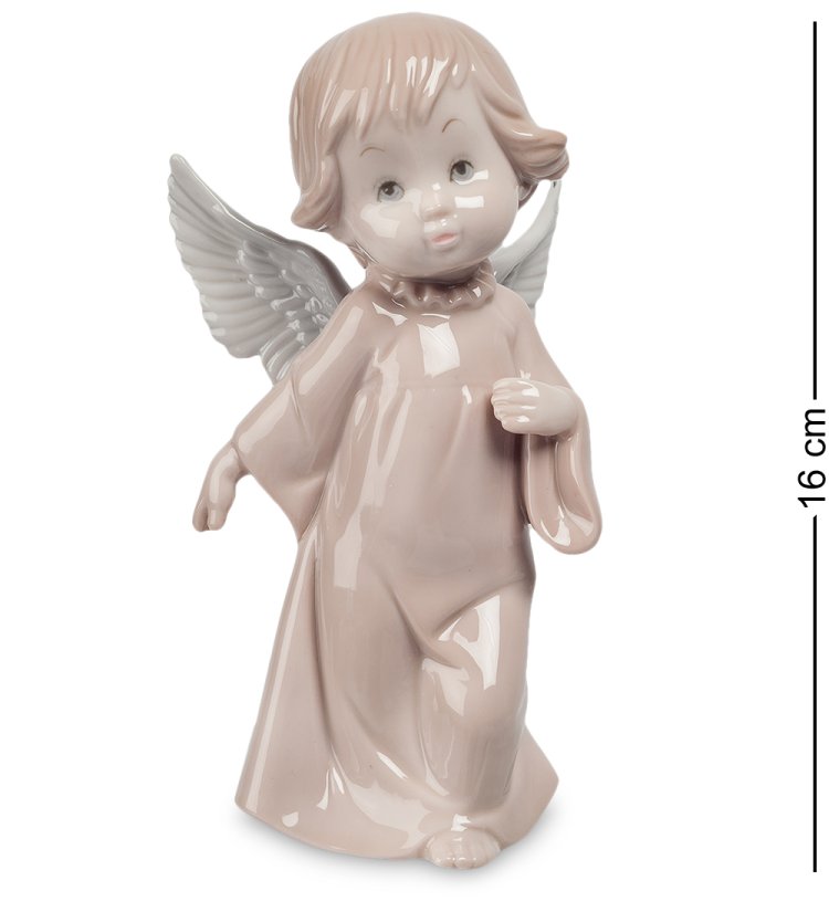 Статуэтка из фарфора Ангел в бежевом платье Pavone JP-05 /16