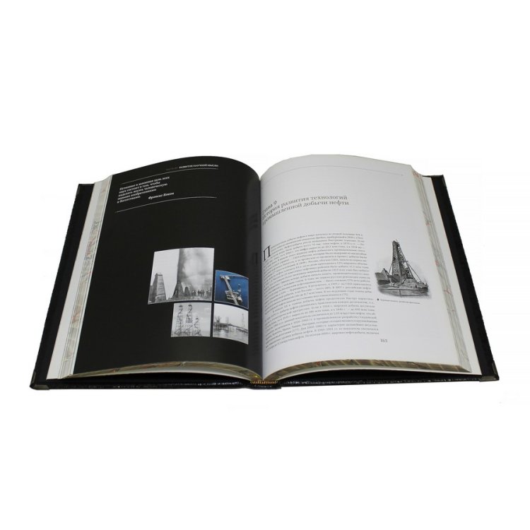 Книга кожаном переплете Нефть вчера, сегодня, завтра - Р.Т. Чердабаев BG5190F, фотография разворота